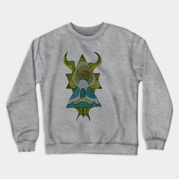 skull, horns, triangles Crewneck Sweatshirt by mishart